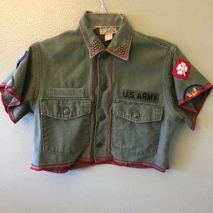 vintage riley military cropped jacket